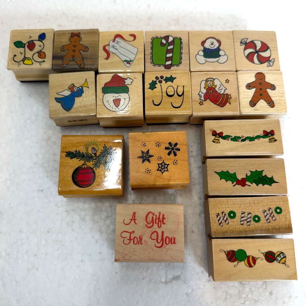 Rubber Stamps Blocks Mixed Lot of 18 Holiday Christmas Westwater Art Impressions